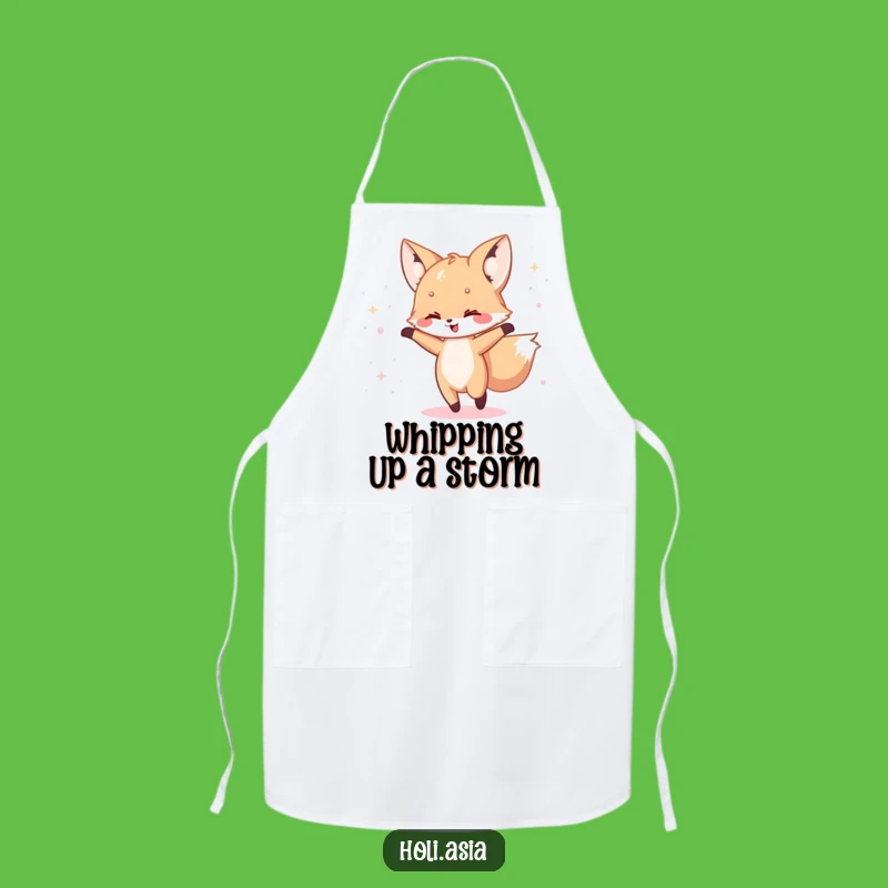 Funny Fox Cub Dance Apron: Iridescent Fun, Kitchen Joy, Perfect Gift!