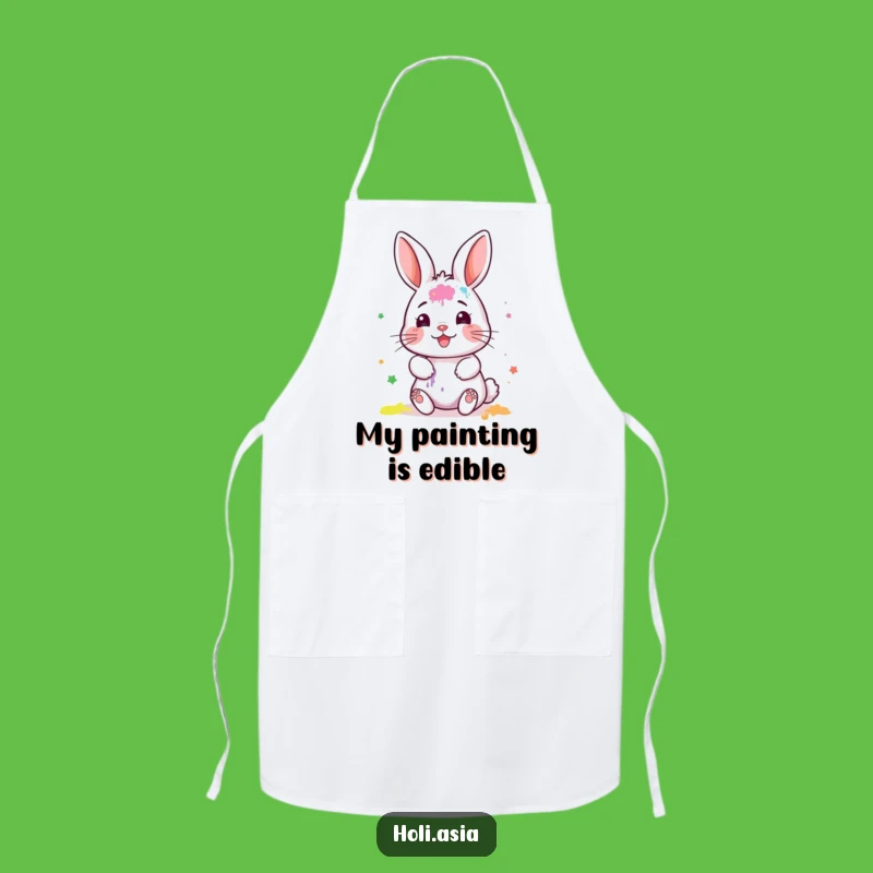Funny Bunny Powder Artist Apron: Gleeful Mess, Kitchen Fun, Perfect Gift!