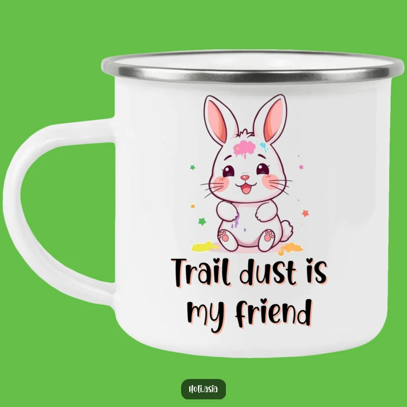 Funny Bunny Powder Artist Camping Mug: Gleeful Outdoor Mess, Perfect Gift!