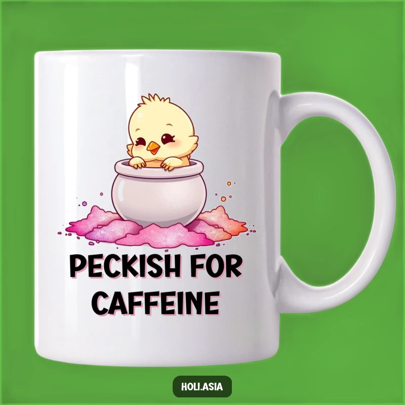 Funny Chick Powder Pot Mug: Playful Tapping & Shimmer, Perfect Gift!