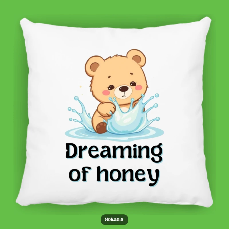 Funny Bear Cub Splash Pillow: Cozy Dodging Delight, Perfect Gift!