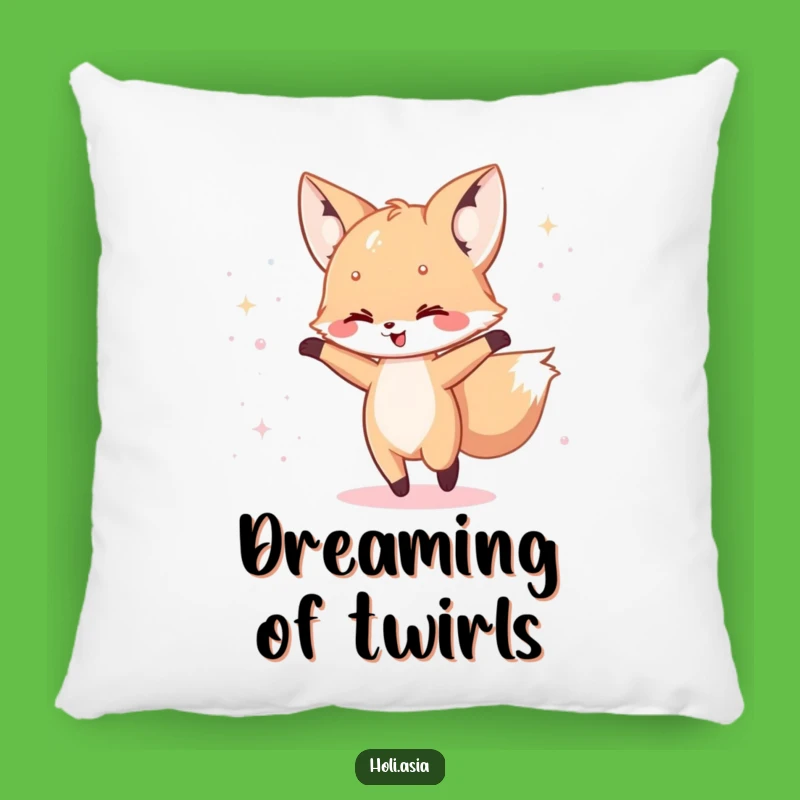 Funny Fox Cub Dance Pillow: Cozy Iridescent Joy, Perfect Gift!