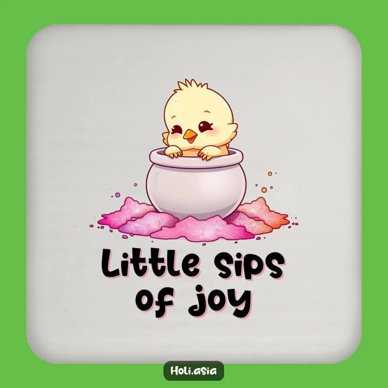 Funny Chick Powder Pot Coaster: Playful Surface Protector, Hilarious Gift!