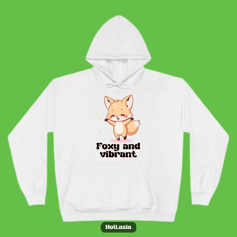 Funny Fox Cub Dance Hoodie: Cozy & Iridescent Magic, Perfect Gift!
