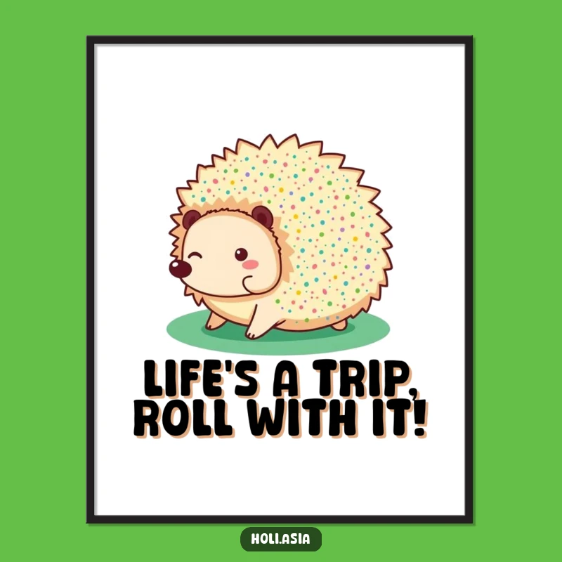 Free Printable Wall Art Giggling Hedgehog Speckles Fun Downloadable Art