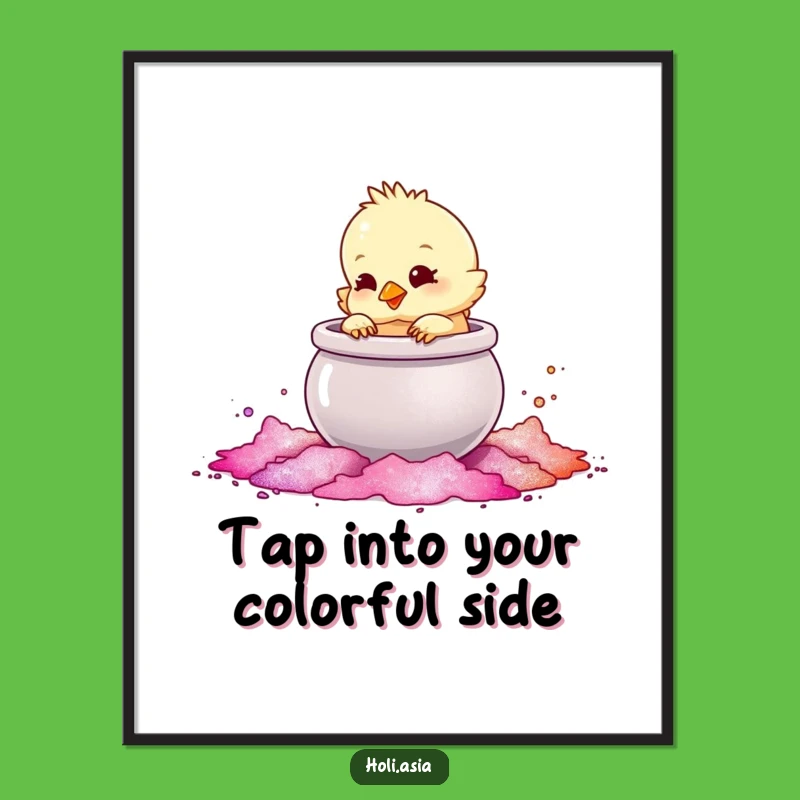 Funny Free Printable Chick Art: Playful Powder Dip Downloadable Decor!