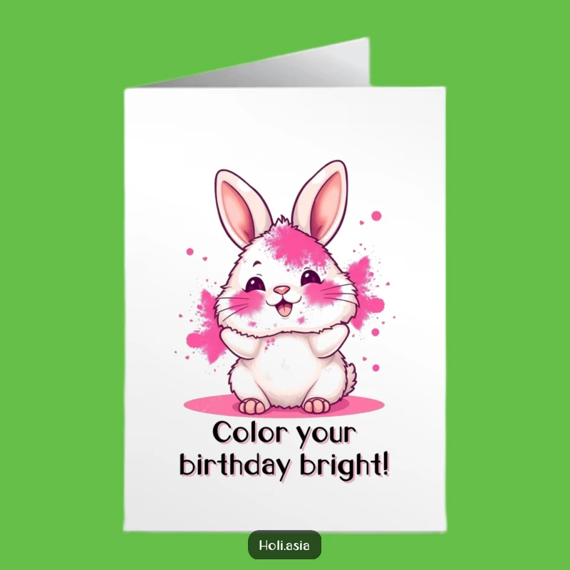 Free Printable Birthday Card: Messy Bunny Fun - Colorful Downloadable Gift