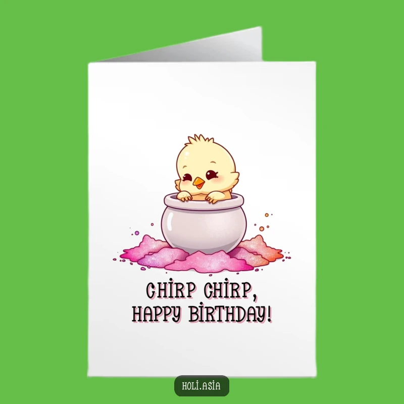 Free Printable Chick Birthday Card: Funny Powder Dip Downloadable Gift for Kids!