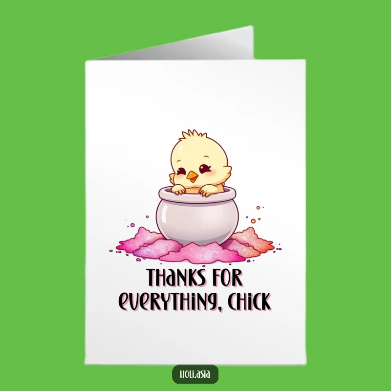 Free Printable Chick Thank You Card: Funny Powder Tap Downloadable Gift!