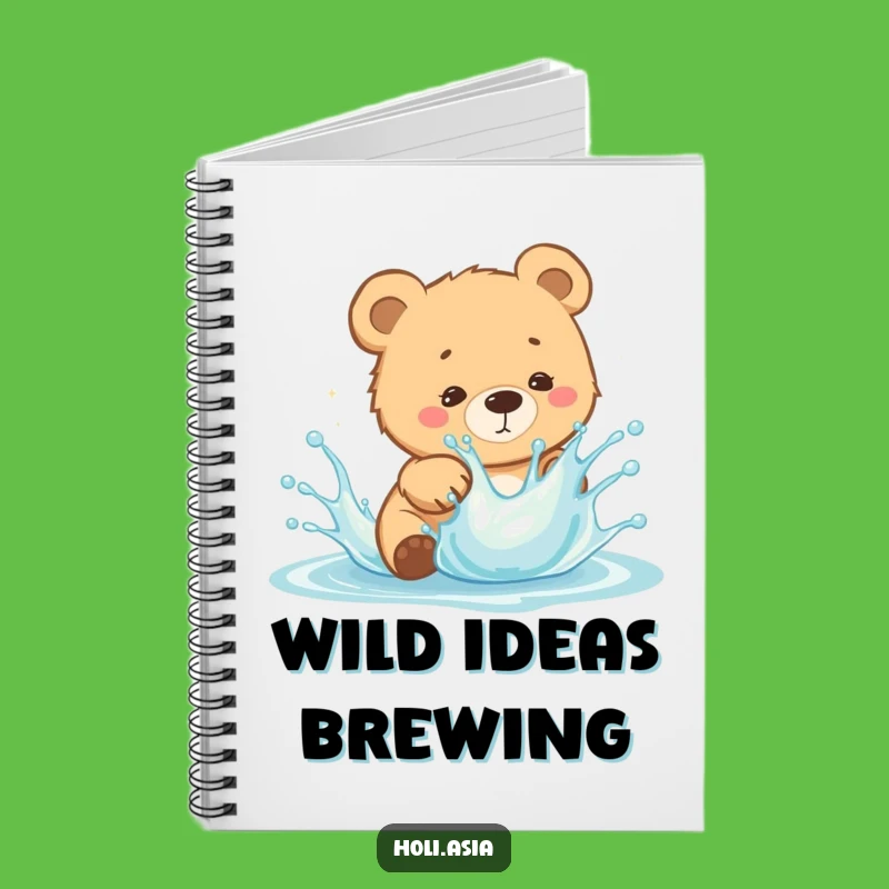Funny Bear Cub Splash Notebook: Dodging Notes, Bright Ideas, Perfect Gift!