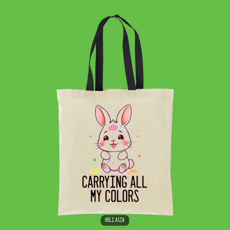 Funny Bunny Powder Artist Tote Bag: Gleeful Mess, Colorful & Practical Gift!